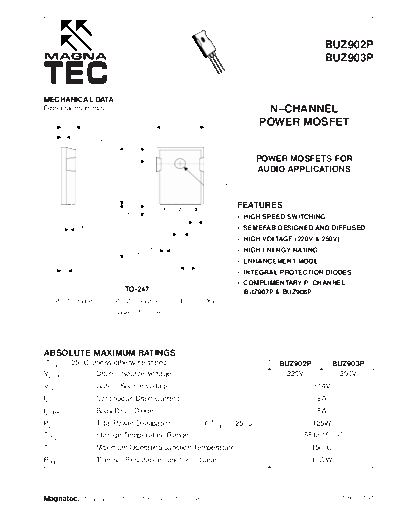 Magnatec buz902p buz903p  . Electronic Components Datasheets Active components Transistors Magnatec buz902p_buz903p.pdf