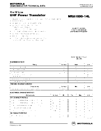 Motorola mra1000-14lrev6d  . Electronic Components Datasheets Active components Transistors Motorola mra1000-14lrev6d.pdf