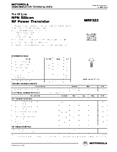 Motorola mrf323re  . Electronic Components Datasheets Active components Transistors Motorola mrf323re.pdf