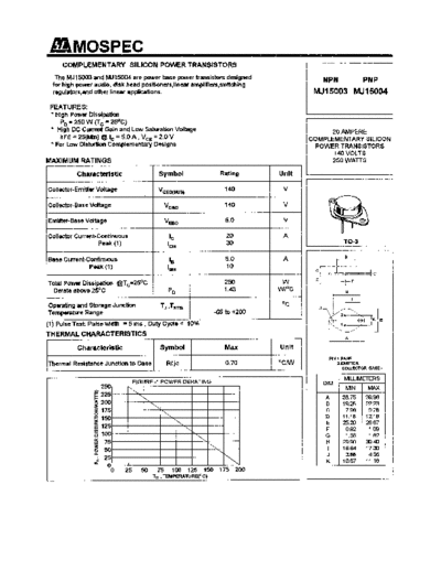Mospec mj15003-04  . Electronic Components Datasheets Active components Transistors Mospec mj15003-04.pdf