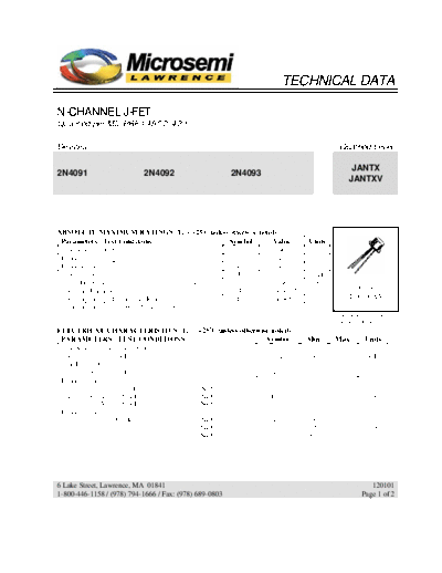 Microsemi 2n4091 2n4092 2n4093  . Electronic Components Datasheets Active components Transistors Microsemi 2n4091_2n4092_2n4093.pdf