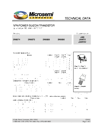 Microsemi 2n6674 2n6675 2n6689 2n6690  . Electronic Components Datasheets Active components Transistors Microsemi 2n6674_2n6675_2n6689_2n6690.pdf