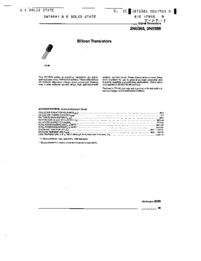 NO 2n5365  . Electronic Components Datasheets Active components Transistors NO 2n5365.pdf