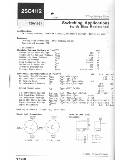 NO 2sa1581  . Electronic Components Datasheets Active components Transistors NO 2sa1581.pdf