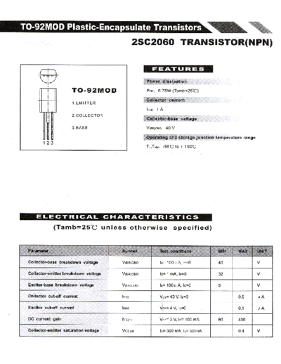 NO 2sc2060  . Electronic Components Datasheets Active components Transistors NO 2sc2060.pdf