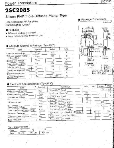 NO 2sc2085  . Electronic Components Datasheets Active components Transistors NO 2sc2085.pdf