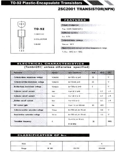 NO 2sc2001  . Electronic Components Datasheets Active components Transistors NO 2sc2001.pdf