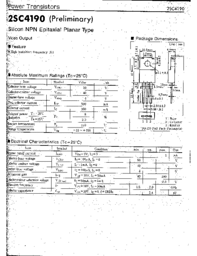 NO 2sc4190  . Electronic Components Datasheets Active components Transistors NO 2sc4190.pdf
