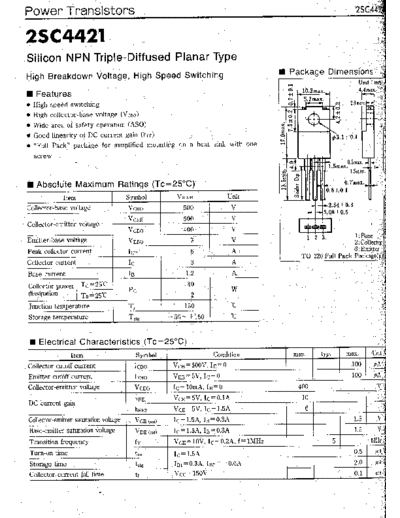 NO 2sc4421  . Electronic Components Datasheets Active components Transistors NO 2sc4421.pdf