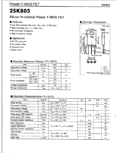 NO 2sk805  . Electronic Components Datasheets Active components Transistors NO 2sk805.pdf