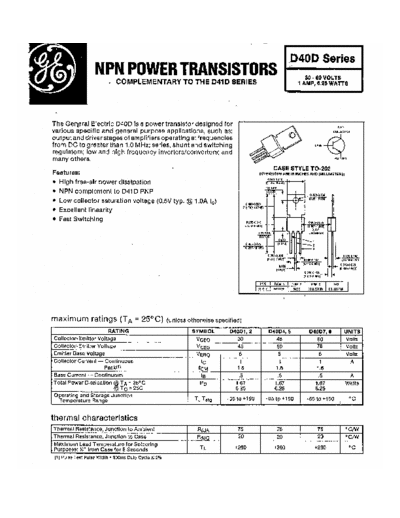 NO d40d1  . Electronic Components Datasheets Active components Transistors NO d40d1.pdf