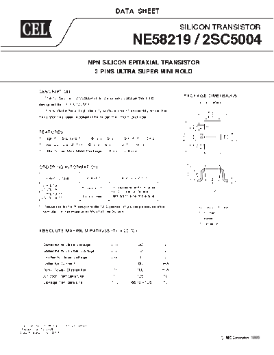 NEC ne58219 2sc5004  . Electronic Components Datasheets Active components Transistors NEC ne58219_2sc5004.pdf