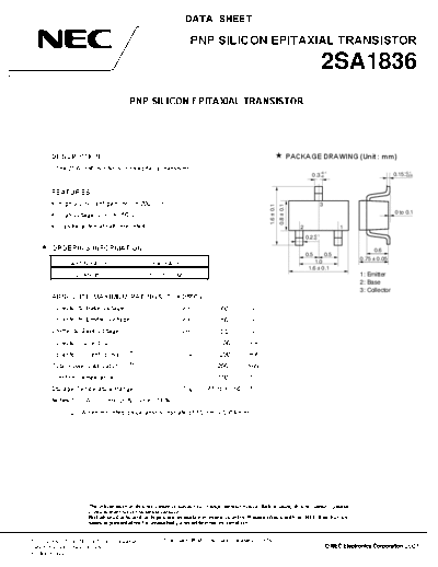 NEC 2sa1836  . Electronic Components Datasheets Active components Transistors NEC 2sa1836.pdf