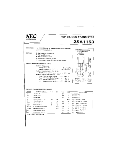 NEC 2sa1153  . Electronic Components Datasheets Active components Transistors NEC 2sa1153.pdf