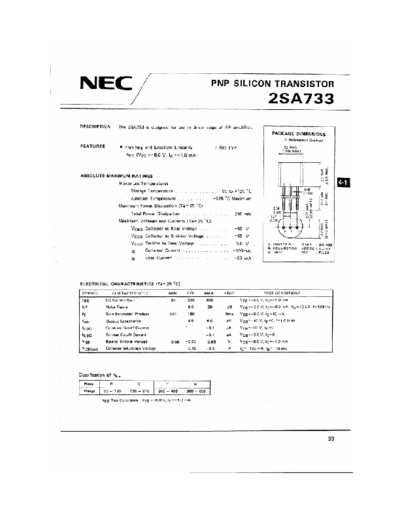 NEC 2sa733  . Electronic Components Datasheets Active components Transistors NEC 2sa733.pdf