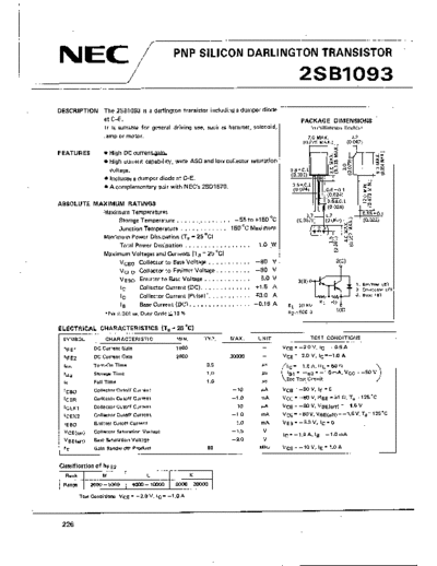 NEC 2sb1093  . Electronic Components Datasheets Active components Transistors NEC 2sb1093.pdf