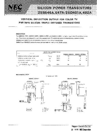 NEC 2sb546a 2sb547a 2sd401a 2sd402a  . Electronic Components Datasheets Active components Transistors NEC 2sb546a_2sb547a_2sd401a_2sd402a.pdf