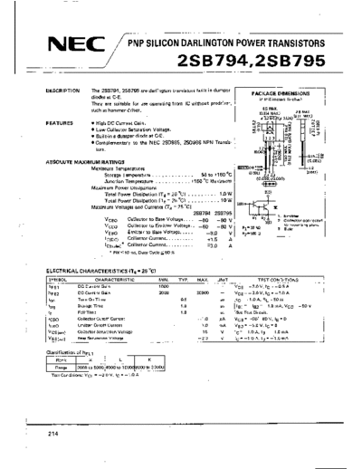 NEC 2sb794 2sb795  . Electronic Components Datasheets Active components Transistors NEC 2sb794_2sb795.pdf