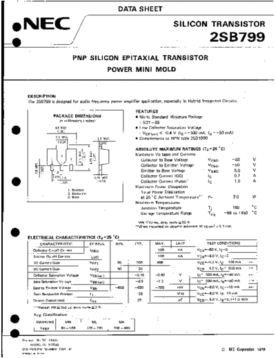 NEC 2sb799  . Electronic Components Datasheets Active components Transistors NEC 2sb799.pdf