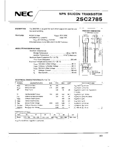 NEC 2sc2785  . Electronic Components Datasheets Active components Transistors NEC 2sc2785.pdf