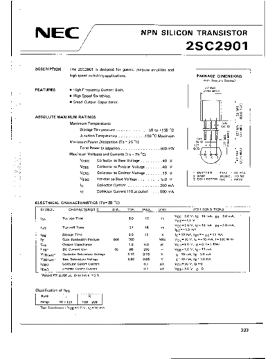 NEC 2sc2901  . Electronic Components Datasheets Active components Transistors NEC 2sc2901.pdf