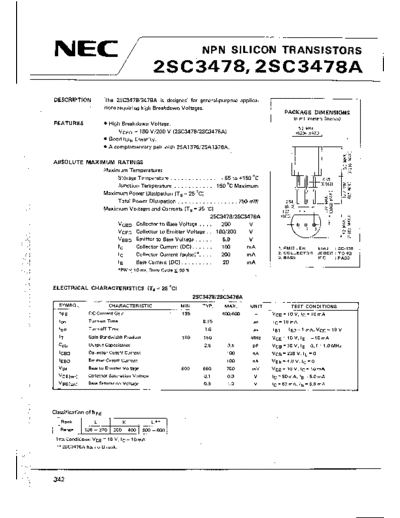 NEC 2sc3478  . Electronic Components Datasheets Active components Transistors NEC 2sc3478.pdf