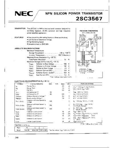 NEC 2sc3567  . Electronic Components Datasheets Active components Transistors NEC 2sc3567.pdf