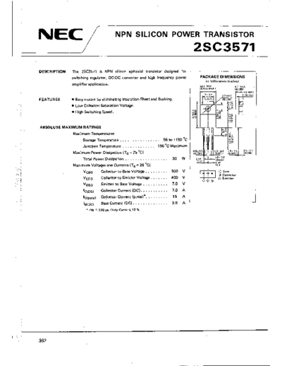NEC 2sc3571  . Electronic Components Datasheets Active components Transistors NEC 2sc3571.pdf