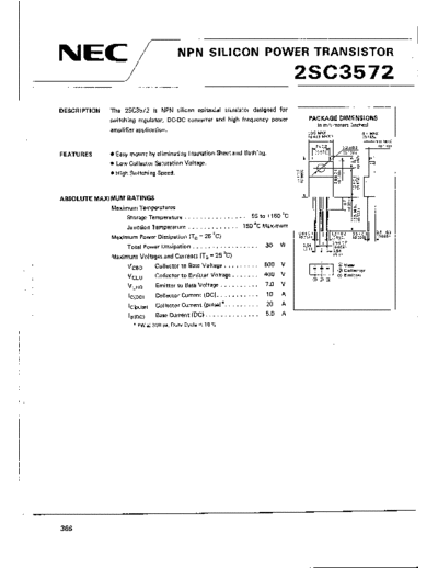 NEC 2sc3572  . Electronic Components Datasheets Active components Transistors NEC 2sc3572.pdf