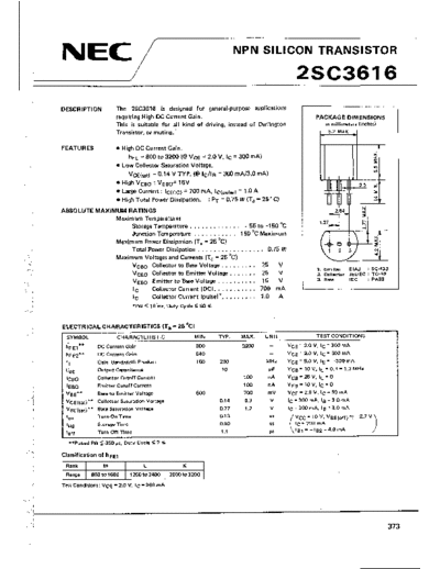 NEC 2sc3616  . Electronic Components Datasheets Active components Transistors NEC 2sc3616.pdf