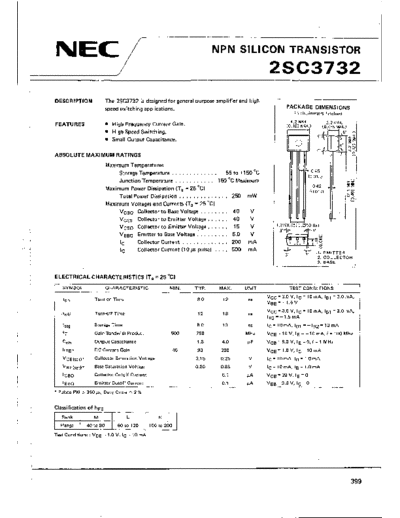 NEC 2sc3732  . Electronic Components Datasheets Active components Transistors NEC 2sc3732.pdf