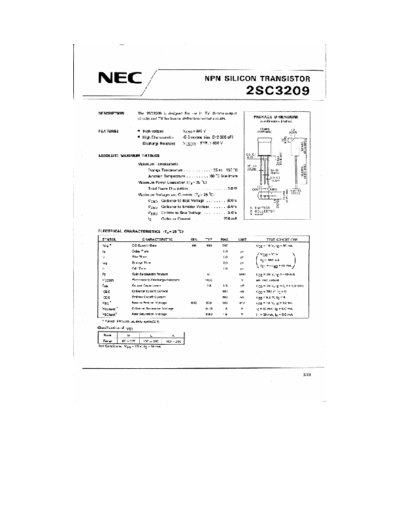 NEC 2sc3209  . Electronic Components Datasheets Active components Transistors NEC 2sc3209.pdf