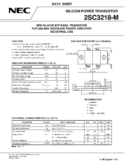 NEC 2sc3218-m  . Electronic Components Datasheets Active components Transistors NEC 2sc3218-m.pdf