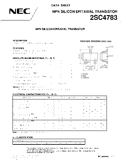 NEC 2sc4783  . Electronic Components Datasheets Active components Transistors NEC 2sc4783.pdf
