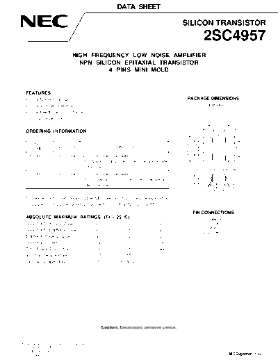 NEC 2sc4957  . Electronic Components Datasheets Active components Transistors NEC 2sc4957.pdf