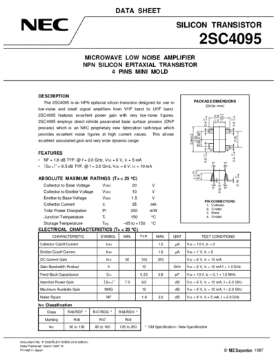 . Electronic Components Datasheets 2sc4095  . Electronic Components Datasheets Active components Transistors NEC 2sc4095.pdf
