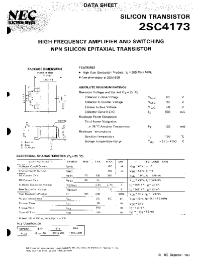 NEC 2sc4173  . Electronic Components Datasheets Active components Transistors NEC 2sc4173.pdf