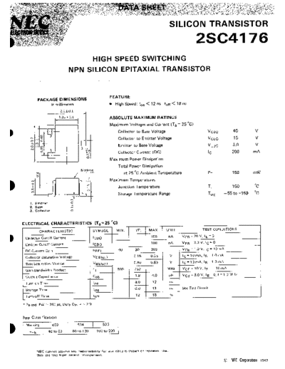 NEC 2sc4176  . Electronic Components Datasheets Active components Transistors NEC 2sc4176.pdf