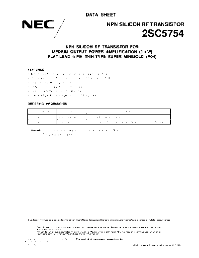 . Electronic Components Datasheets 2sc5754  . Electronic Components Datasheets Active components Transistors NEC 2sc5754.pdf