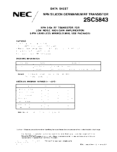 . Electronic Components Datasheets 2sc5843  . Electronic Components Datasheets Active components Transistors NEC 2sc5843.pdf