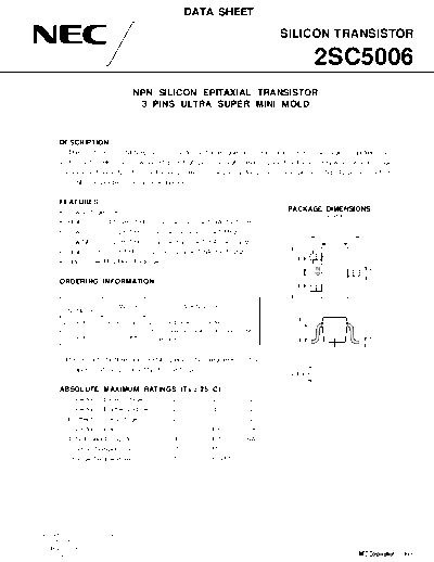 NEC 2sc5006  . Electronic Components Datasheets Active components Transistors NEC 2sc5006.pdf