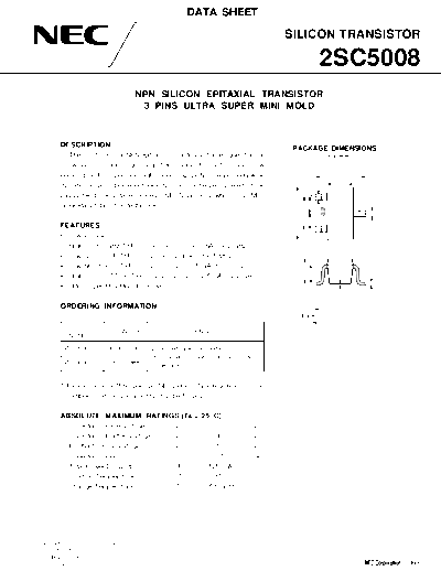 NEC 2sc5008  . Electronic Components Datasheets Active components Transistors NEC 2sc5008.pdf