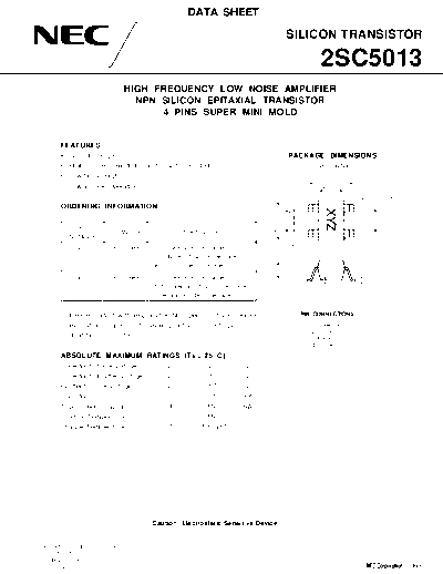 NEC 2sc5013  . Electronic Components Datasheets Active components Transistors NEC 2sc5013.pdf