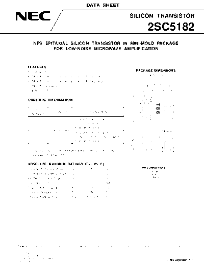 NEC 2sc5182  . Electronic Components Datasheets Active components Transistors NEC 2sc5182.pdf
