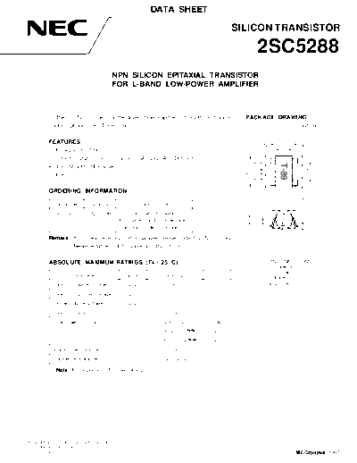 NEC 2sc5288  . Electronic Components Datasheets Active components Transistors NEC 2sc5288.pdf