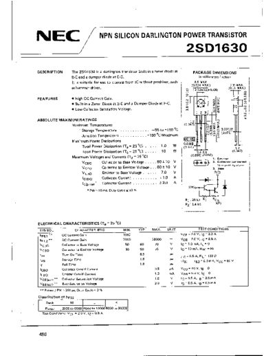 NEC 2sd1630  . Electronic Components Datasheets Active components Transistors NEC 2sd1630.pdf