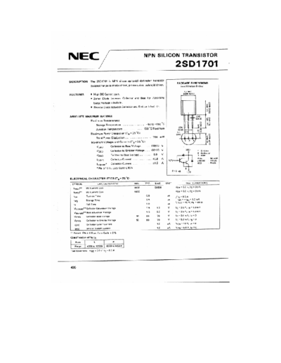 NEC 2sd1701  . Electronic Components Datasheets Active components Transistors NEC 2sd1701.pdf