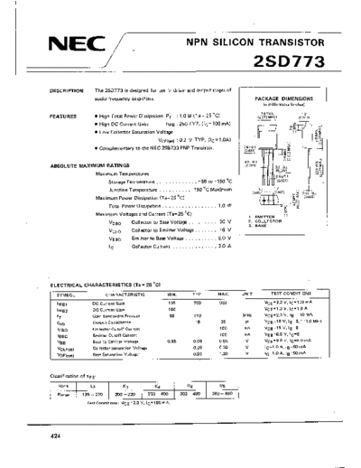 NEC 2sd773  . Electronic Components Datasheets Active components Transistors NEC 2sd773.pdf