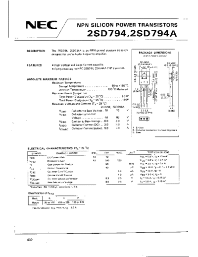 NEC 2sd794  . Electronic Components Datasheets Active components Transistors NEC 2sd794.pdf