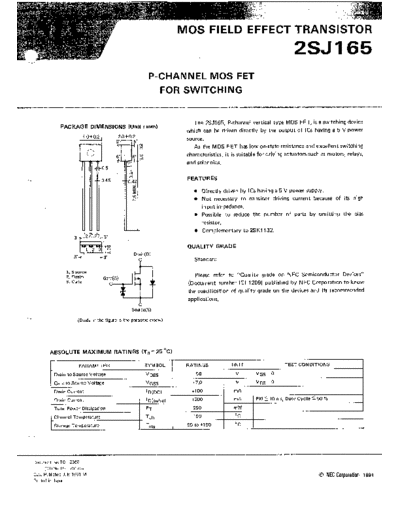 NEC 2sj165  . Electronic Components Datasheets Active components Transistors NEC 2sj165.pdf